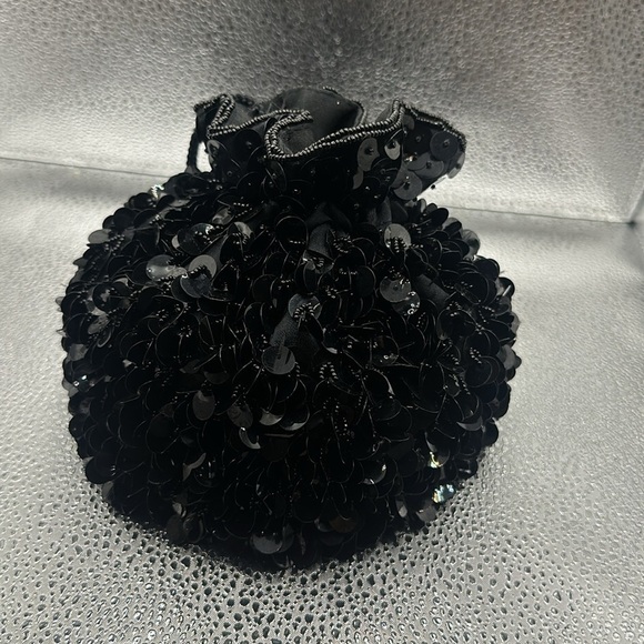 VTG La Regale Ltd Evening Bag Beaded Sequin Drawstring Purse Crossbody Reticule - Picture 3 of 12